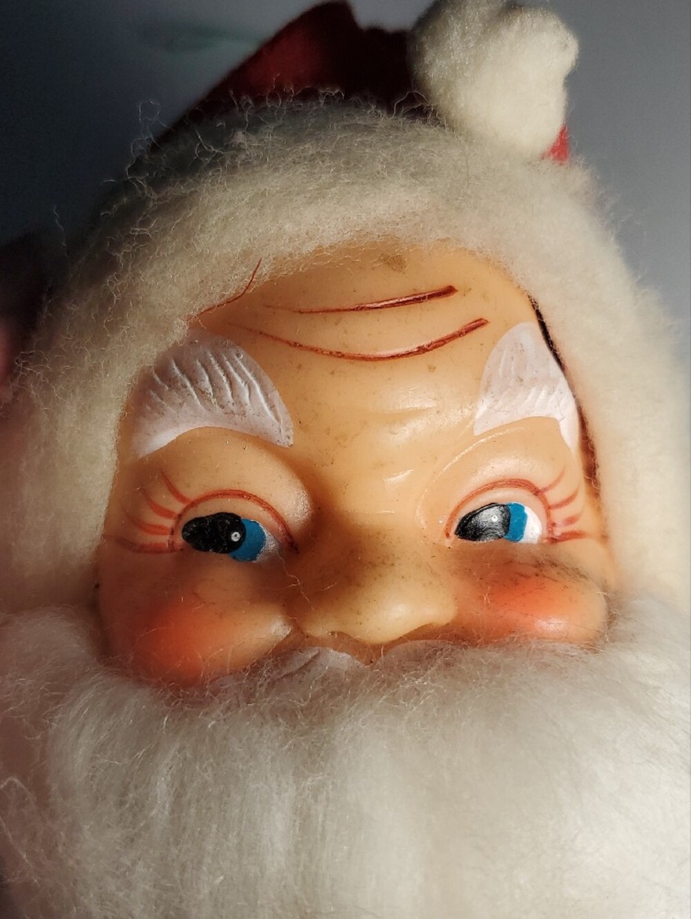 Vintage Santa Head Holiday Decoration - Red & White - Picture 2 of 3